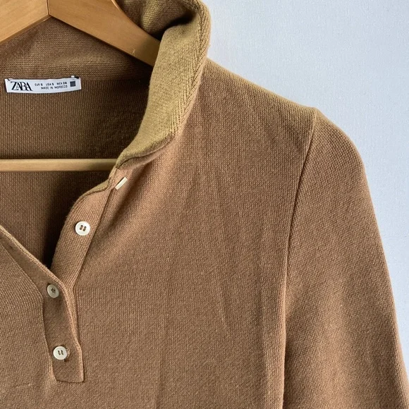 Zara Camel Long Sleeve Bodysuit - Picture 2 of 5